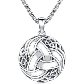 Viking Runes Necklace 925 Sterling Silver Celtic Knot/Raven/Wolf Norse Mythology Protection Pendant Amulet Jewelry Birthday Gifts for Men Women in Saudi Arabia