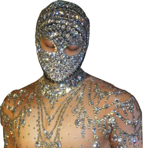 Yoyomomozi Rhinestone Headwear Man Christmas Nightclub Singer Crystal Hat Decoration Stage Accessories Performance Adornment in Saudi Arabia