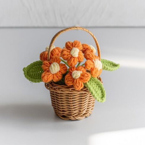Crochet Flowers Cute Potted Flower Birthday Teacher’s Day Graduation Anniversary Christmas Valentines Decor for Car Dashboard Home Office Decoration in Saudi Arabia