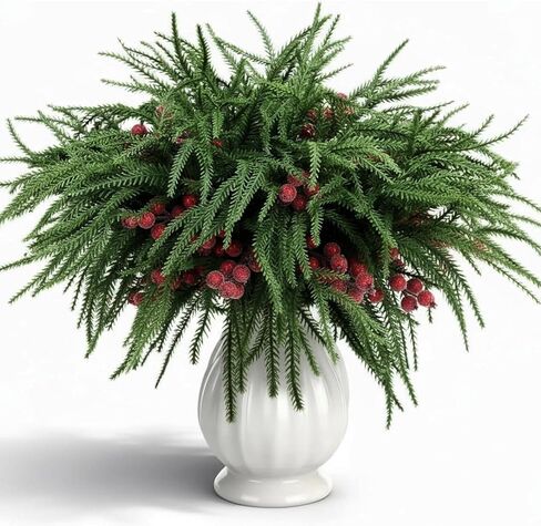 Zeyune 66 جهاز كمبيوتر شخصى عيد الميلاد نورفولك الصنوبر ينبع الاصطناعي فروع الصنوبر نورفولك مع أكواز الصنوبر ينبع فو أغصان الخضرة وهمية الخضراء لعيد الميلاد DIY ديكور المنزل in Saudi Arabia
