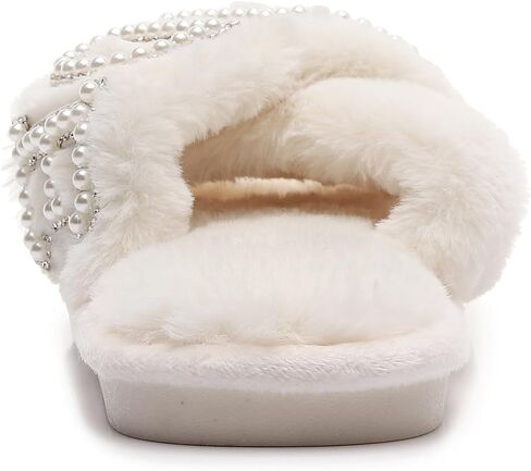 White Bride Slippers for Wedding Day Bridesmaid Slippers Mother of the Bride Gifts for Bridal and Bachelorette Party(Size 7-8) in Saudi Arabia