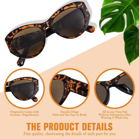 FONHCOO Progressive Sunglasses for Women Men, Multifocal Reader Sun Glasses Outdoor Reading Sunglasses UV400 Protection in Saudi Arabia