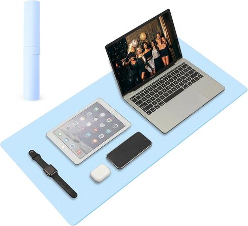 Large Office Leather Desk Mat, Large Mouse and Keyboard Pad, Laptop Pad, Desktop Protector (Pink, 31.5 in. x 15.7 in.) in Kuwait