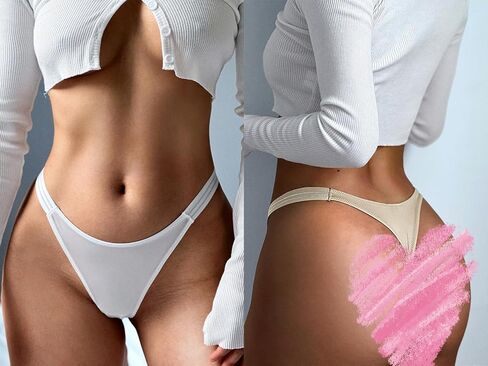 4UFIT G-String Thongs for Women Ice Silk Underwear Breathable Stretch Low Rise Sexy Ladies T-back Panties in Saudi Arabia