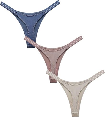 4UFIT G-String Thongs for Women Ice Silk Underwear Breathable Stretch Low Rise Sexy Ladies T-back Panties in Saudi Arabia