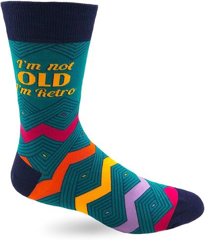 Fabdaz I'm Not Old I'm Retro Fun Socks for Men - Colorful Novelty Crew Length Classic Design in Saudi Arabia