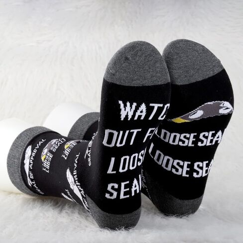 MBMSO Funny Seal Gift 2 Pairs Seal of Approval Socks Seal Lovers Gift Watch out for Loose Seal Novelty Socks Punny Jokes Gift in Saudi Arabia