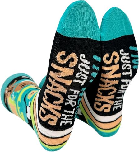 Hyp "Sock Talk Scooby Snacks 2 pack Men's Socks. 2 pair Scooby Doo in Mystery Machine & Scooby Snacks - Bottom Sole Text: I’m Here For The Snacks & If You Can Read This… Men’s Shoe Size 6-12. in Saudi Arabia