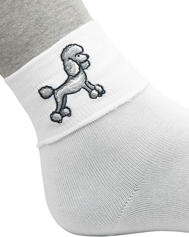 InnoBeta Bobby Poodle Socks, with Embroidered Logo, 50s Costumes for Adult Women Men White Sock Hop Socks in Saudi Arabia