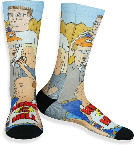 جوارب King Of The Hill للرجال بتصميم شخصية هانك ديل جيف، جوارب دائرية متوسطة الساق، زوج واحد يناسب مقاس الحذاء 8-12 in Saudi Arabia