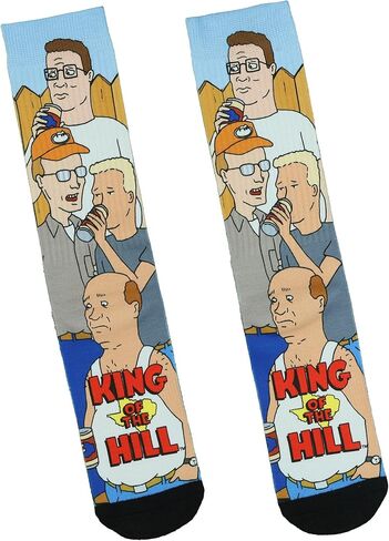 جوارب King Of The Hill للرجال بتصميم شخصية هانك ديل جيف، جوارب دائرية متوسطة الساق، زوج واحد يناسب مقاس الحذاء 8-12 in Saudi Arabia