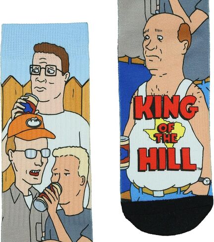 جوارب King Of The Hill للرجال بتصميم شخصية هانك ديل جيف، جوارب دائرية متوسطة الساق، زوج واحد يناسب مقاس الحذاء 8-12 in Saudi Arabia