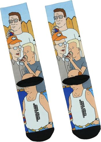 جوارب King Of The Hill للرجال بتصميم شخصية هانك ديل جيف، جوارب دائرية متوسطة الساق، زوج واحد يناسب مقاس الحذاء 8-12 in Saudi Arabia
