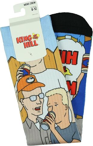 جوارب King Of The Hill للرجال بتصميم شخصية هانك ديل جيف، جوارب دائرية متوسطة الساق، زوج واحد يناسب مقاس الحذاء 8-12 in Saudi Arabia