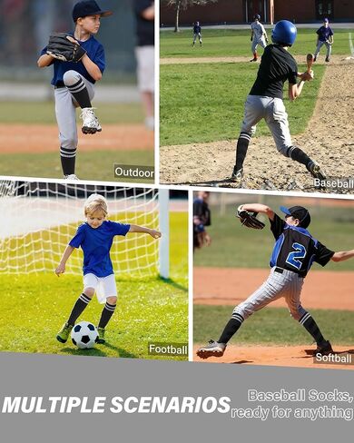 Ludaro Baseball Soccer Socks for Boys Girls, Toddler Knee High Football Softball Athletic Socks Belt Combo Set for Kids Youth in Saudi Arabia