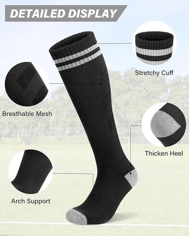 Ludaro Baseball Soccer Socks for Boys Girls, Toddler Knee High Football Softball Athletic Socks Belt Combo Set for Kids Youth in Saudi Arabia