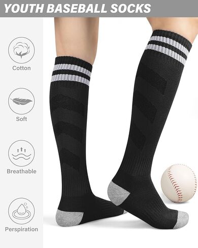 Ludaro Baseball Soccer Socks for Boys Girls, Toddler Knee High Football Softball Athletic Socks Belt Combo Set for Kids Youth in Saudi Arabia