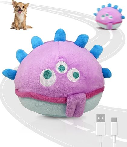 Petbobi Interactive Dog Toys - Rechargeable, Upgrade Moving Dog Toy for Stimulating Play, Pet Plush Squeaky Ball, Ideal for Small and Medium Breeds in Kuwait