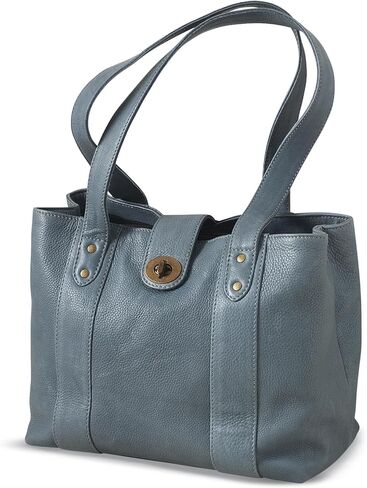 Twist Lock Leather Bag for Women, Ladies Shoulder Purse, Handbag with Multiple Pockets, Magnetic Snap Closure in Saudi Arabia