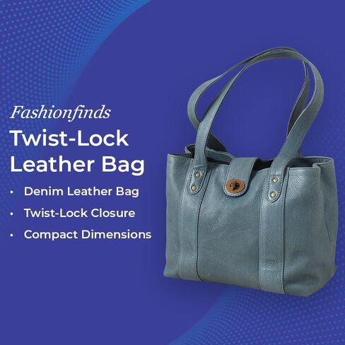 Twist Lock Leather Bag for Women, Ladies Shoulder Purse, Handbag with Multiple Pockets, Magnetic Snap Closure in Saudi Arabia