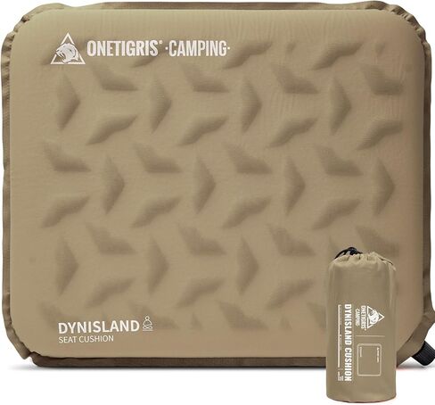 OneTigris Inflatable Seat Cushion - Lightweight & Waterproof Inflatable Travel Cushion, Ideal for Stadiums, Camping, Bleachers, Office, Car, and Airplane Travel- Portable Seat Cushion Chair Pad in Kuwait