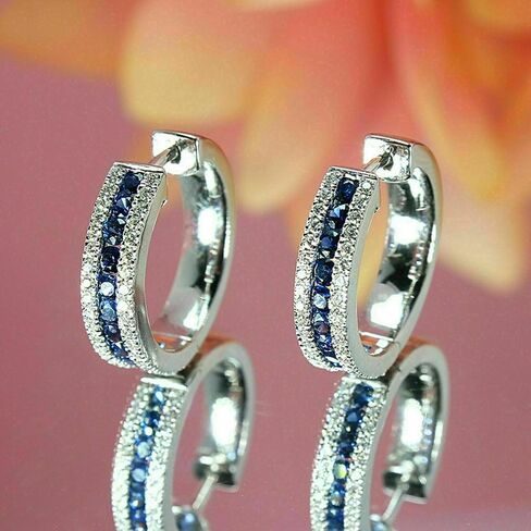 Dazzling Round Cubic Zirconia Hoop Earrings Women Silver Color Fashion Versatile Jewelry in Saudi Arabia