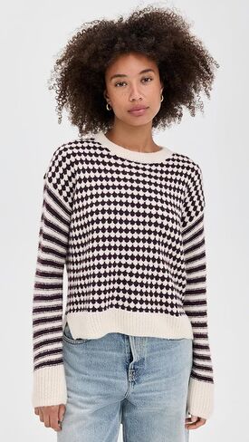 سترة صوفية نسائية ذات خطوط مختلطة من Madewell in Saudi Arabia
