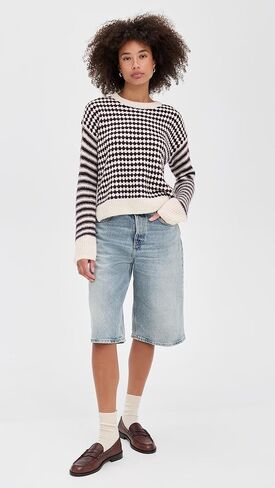 سترة صوفية نسائية ذات خطوط مختلطة من Madewell in Saudi Arabia