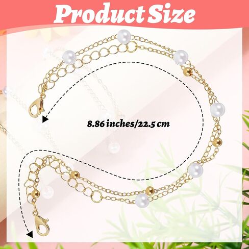 Sorcristy Pearl Bracelets for Women, Gold Bracelet Stack Bridal Jewelry Wedding Accessories Elegant Bride Bracelet Gift for Women in Saudi Arabia