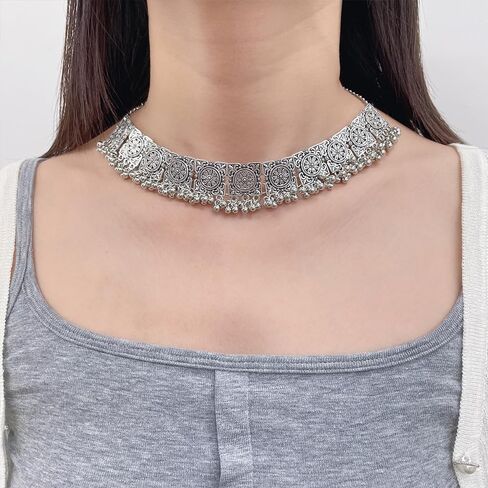 NewZenro Indian Jewelry Sets Flower Rectangle Beaded Tassel Necklace CZ Jhumka Dangle Drop Earrings for Women Vintage Ethnic Traditional Fashion Antique Bollywood Jewelry for Wedding Party in Saudi Arabia
