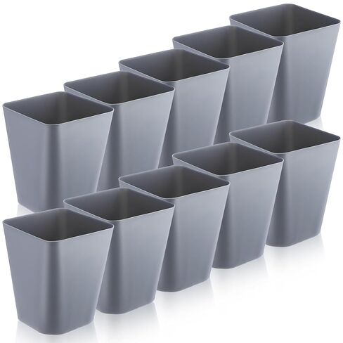 Amyhill 10 Pcs Square Plastic Trash Can Wastebasket Small Garbage Can Waste Basket for Bathroom Office Kitchen Living Room Bedroom Home Under Desk, Black, Gray, White, Khaki, Brown in Kuwait