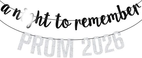 Black Glitter A Night to Demember Prom 2025 Banner ، Class of 2025/Prom Night 2025 ، 2025 Prom Prom Party Party Supplies Supplies in Kuwait