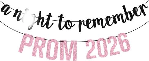 Black Glitter A Night to Demember Prom 2025 Banner ، Class of 2025/Prom Night 2025 ، 2025 Prom Prom Party Party Supplies Supplies in Kuwait