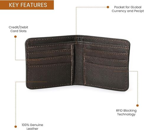 Illy Genuine Full Grain Leather Handtooled Hipster Wallet Floral Bi-Fold, Credit Card in Saudi Arabia