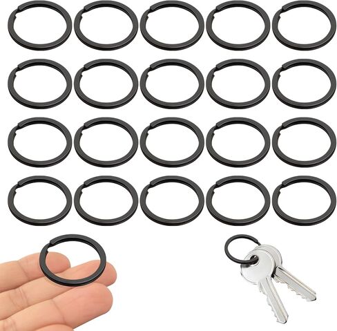 20 Pack Key Ring Keychain 1-1/4 inch (32mm) Diameter Metal Flat Split Key Chains Rings for Home Car Dog Tag Office Lanyards Keys Attachment (Rose Gold) in Saudi Arabia