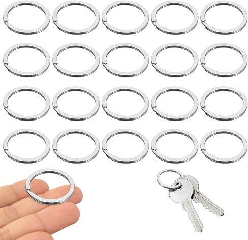 20 Pack Key Ring Keychain 1-1/4 inch (32mm) Diameter Metal Flat Split Key Chains Rings for Home Car Dog Tag Office Lanyards Keys Attachment (Rose Gold) in Saudi Arabia