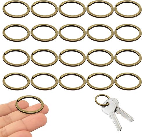 20 Pack Key Ring Keychain 1-1/4 inch (32mm) Diameter Metal Flat Split Key Chains Rings for Home Car Dog Tag Office Lanyards Keys Attachment (Rose Gold) in Saudi Arabia