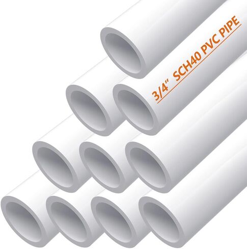 3/4" PVC Pipe, DIY PVC Projects for the Home, Garden, Greenhouse, Farm and Workshop, Sch. 40 Furniture Grade, White [40" x 10 Pack] in Kuwait