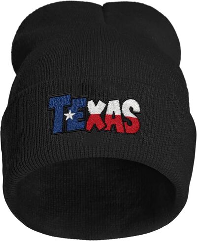 قبعة Yuawoi Texas State Pride البيضاء المتماسكة، قبعة جمجمة مطاطية بتصميم فخر الدولة الوطنية، قبعة شتوية مطرزة in Kuwait