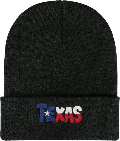 قبعة Yuawoi Texas State Pride البيضاء المتماسكة، قبعة جمجمة مطاطية بتصميم فخر الدولة الوطنية، قبعة شتوية مطرزة in Kuwait