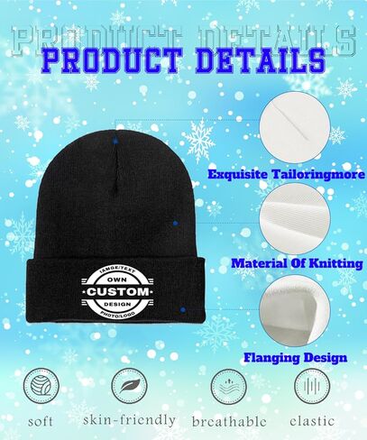 Bulk Custom Beanies for Men Women Design Your Own with Text Logo Photo Customized Knit Hats Skull Caps for Gift in Saudi Arabia