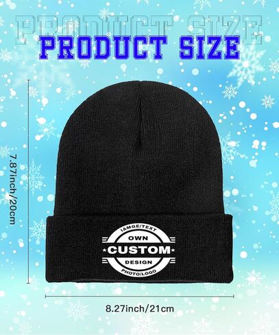 Bulk Custom Beanies for Men Women Design Your Own with Text Logo Photo Customized Knit Hats Skull Caps for Gift in Saudi Arabia