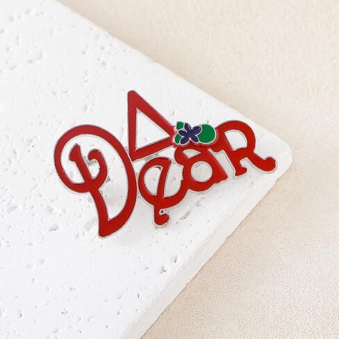 Elegant Red Enamel Sorority Group Greek Letter Violet Delta Dear Jewelry Women Metal Pin Brooch for Gift in Saudi Arabia