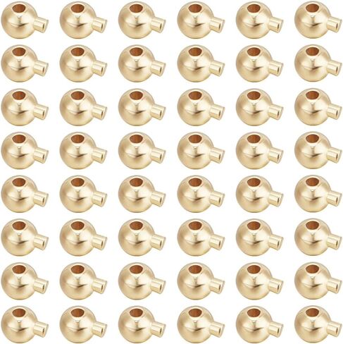 Beebeecraft 100pcs 4 أنماط Crimp Bead Stopper 14k Gold و 925 Sterling Silver Flated Cord Crimp Beads for Jewelry Making Supplies in Kuwait