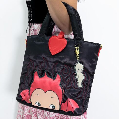 Whatever Makes You Happy Kewpie Devil Puffy Tote Bag with Charm in Saudi Arabia
