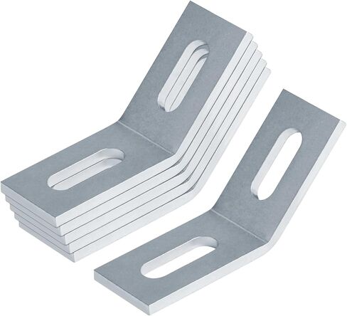 6 قطع 2 فتحة فتحة تعديل زاوية القوس، تناسب مسمار 1/2 بوصة في قناة تبختر 1-5/8 بوصة، زاوية زاوية على شكل حرف L، سمك 5.7 مم in Kuwait