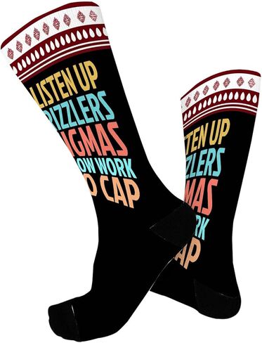 استمع إلى Rizzlers Sigmas Show Work No Cap Teacher جوارب مضحكة للرجال نصف عجل جورب ملون فاخر بتصميم مجنون للجنسين هدايا جديدة للابنة in Kuwait