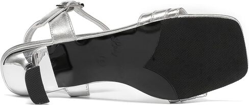 Lady Couture Women's Kitten Rhinestone Heel Strapped Sandals – SANDRA Squared Toe Heel Sandals with Decorative Front, Formal and Festive Dress Shoes with Comfort in Saudi Arabia