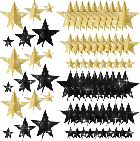 45 PCS Star Centerpes for Movie Night Party Decorations 3D Film Film Supplies Decorations Star في 3 أحجام 8 "5" 3 " in Kuwait