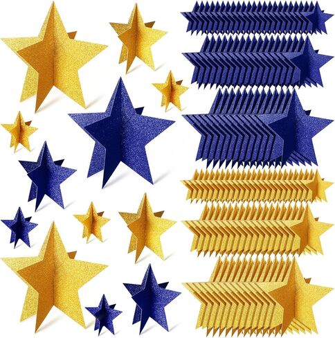 45 PCS Star Centerpes for Movie Night Party Decorations 3D Film Film Supplies Decorations Star في 3 أحجام 8 "5" 3 " in Kuwait